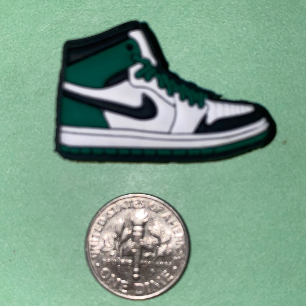 (10 for $15) Sport Nike Tennis Black, Green & White Sneakers Shoes Crocs Charms